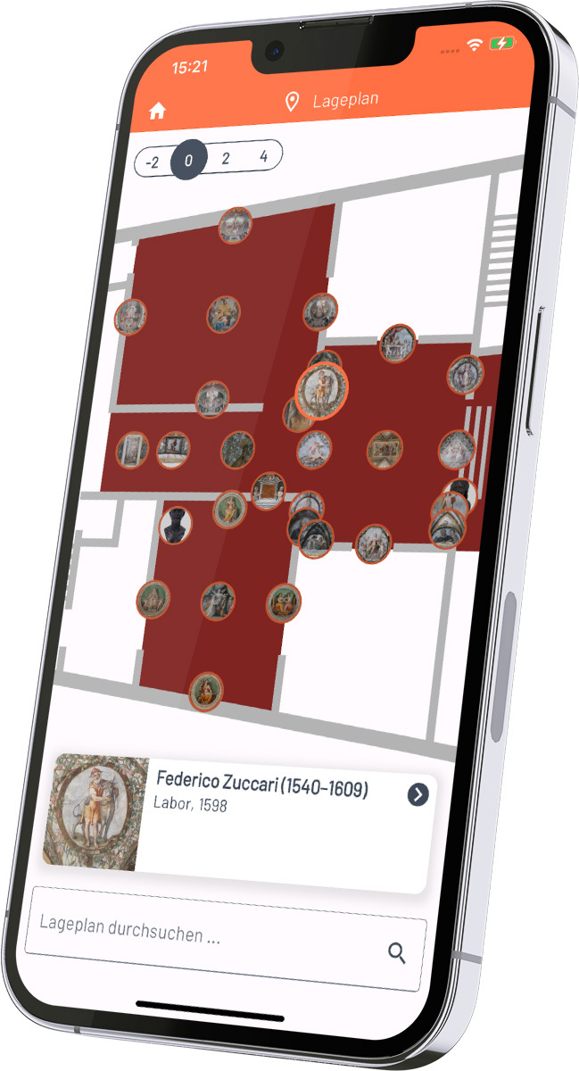 Floor plan in the Viseum app on an iPhone screen